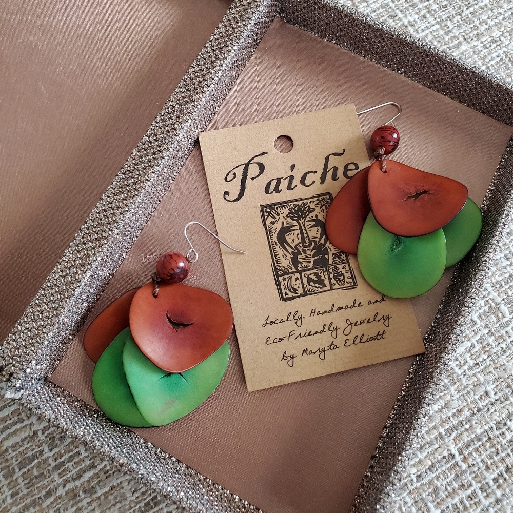 Paiche Vegetable Ivory Earrings